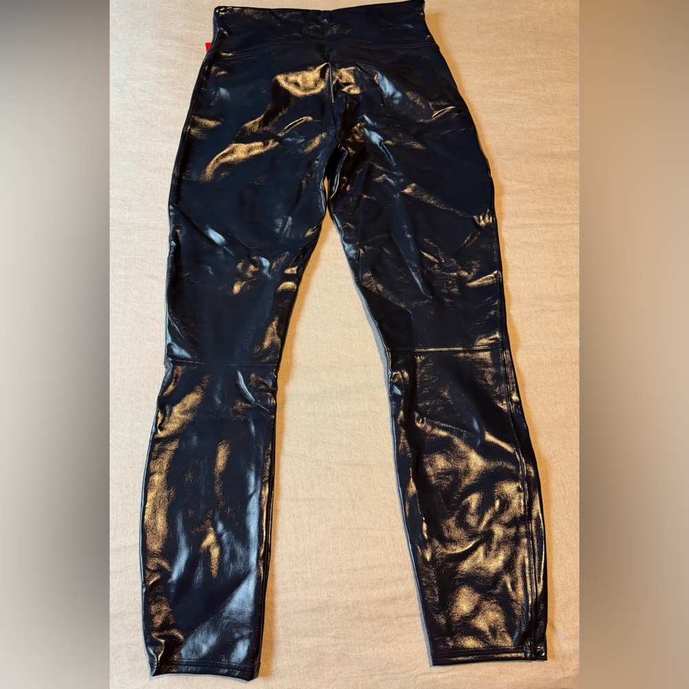 NWT! SPANX Glossy Faux Patent Leather Leggings Sz. L - Picture 4 of 6